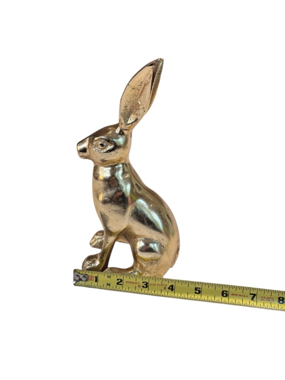 Gold Rabbit cast metal 8 1/2” Figurine Decorative Accent - Picture 7 of 8